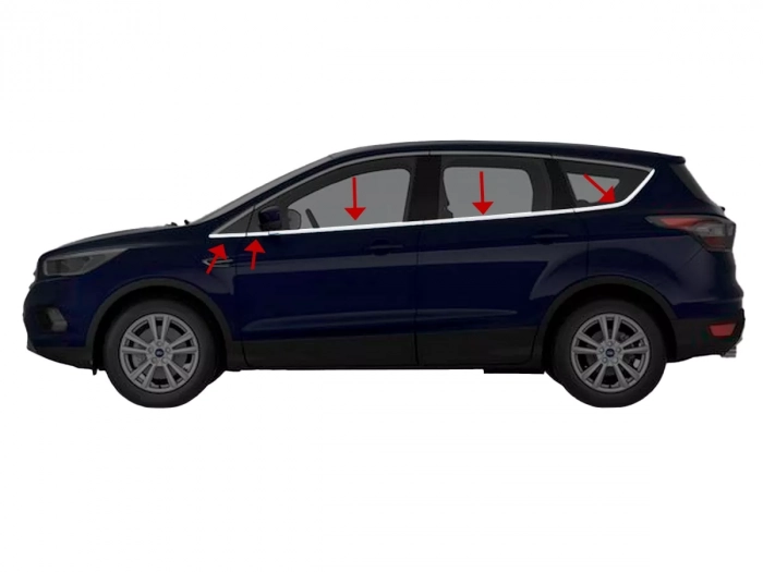Хром нижние молдинги окон Ford Kuga II (13-19) 1