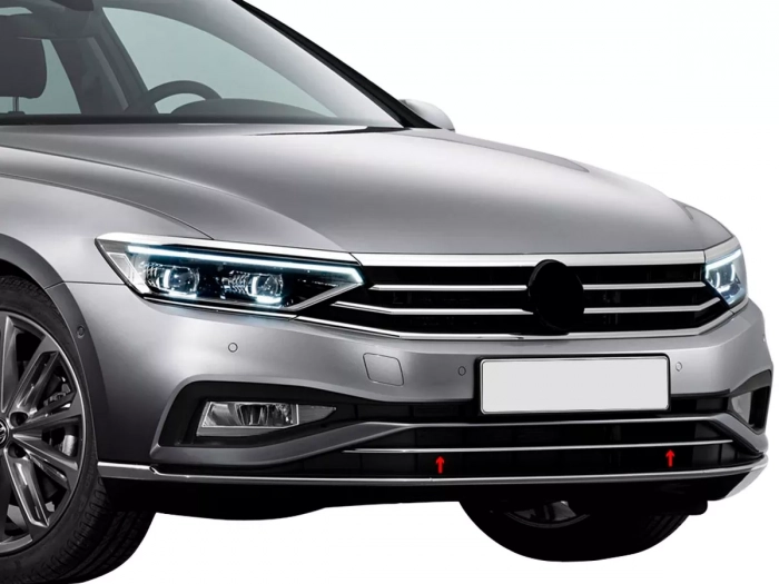 Хром молдинг переднього бампера VW Passat B8.5 (19-22) 4