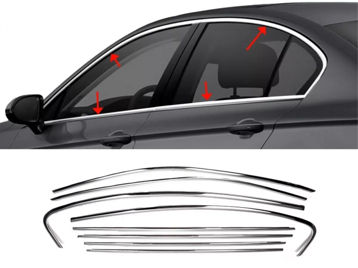 Хром повні молдинги вікон VW Passat B8 (15-22) Sedan 1