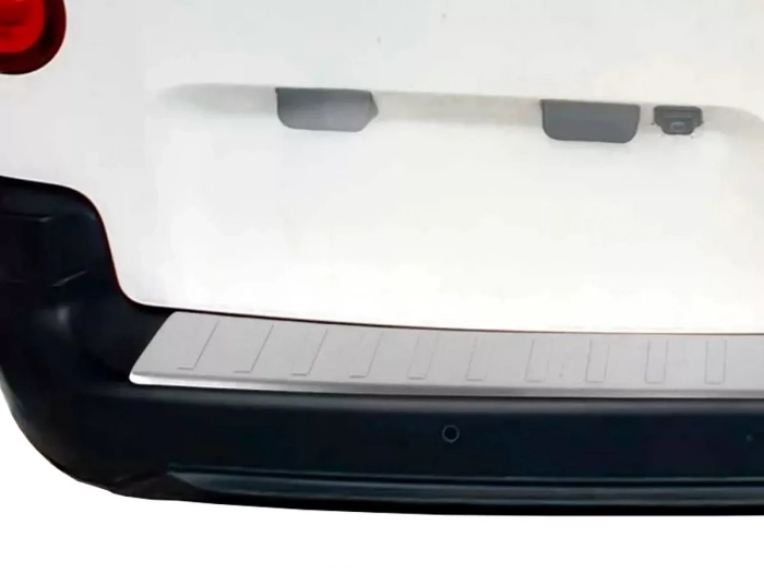 Накладка на бампер Peugeot Partner III / Rifter (18-) - Omsa (срібна) 4