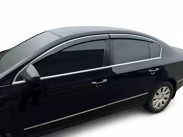 Дефлектори вікон VW Passat B6/B7 (3C; 11-15) Sedan - Niken (з хром молдингом) 5