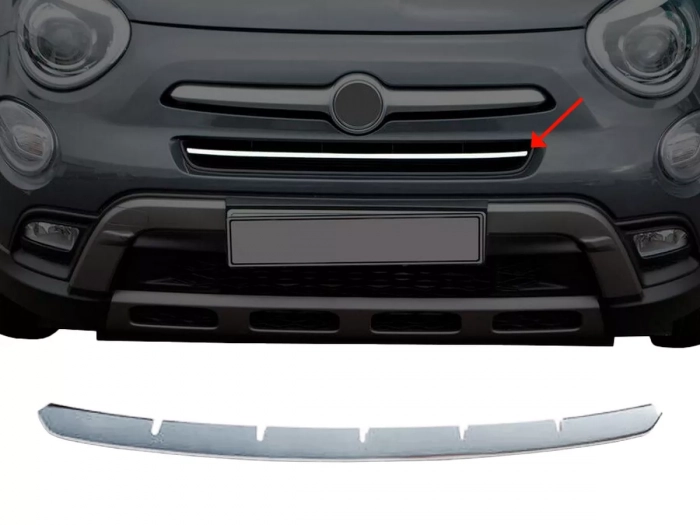 Хром накладка на передній бампер Fiat 500X (15-18) 1