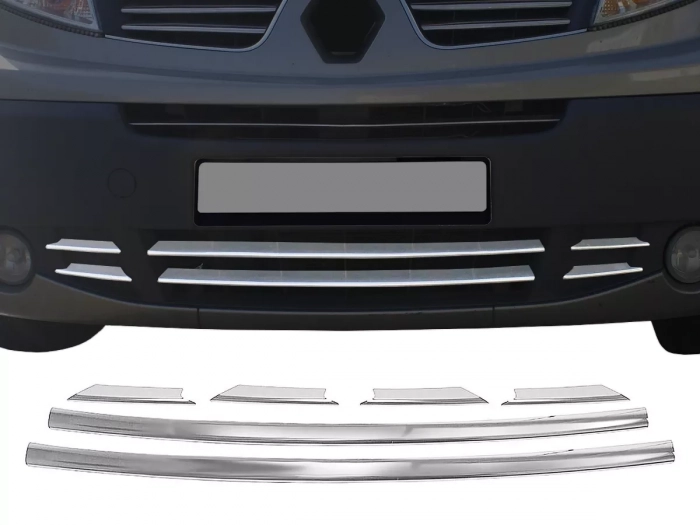 Хром накладки на бампер Renault Trafic II (07-14) 1