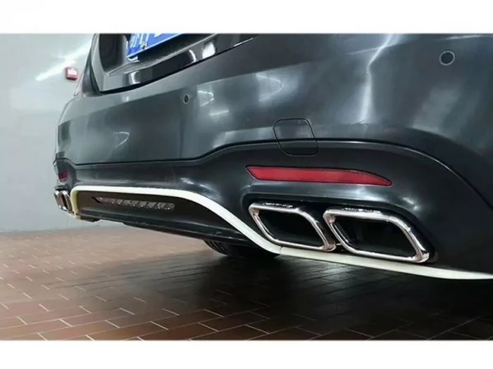 Бампер задний Mercedes S W222 (18-20) – S63 AMG (с насадками) 4