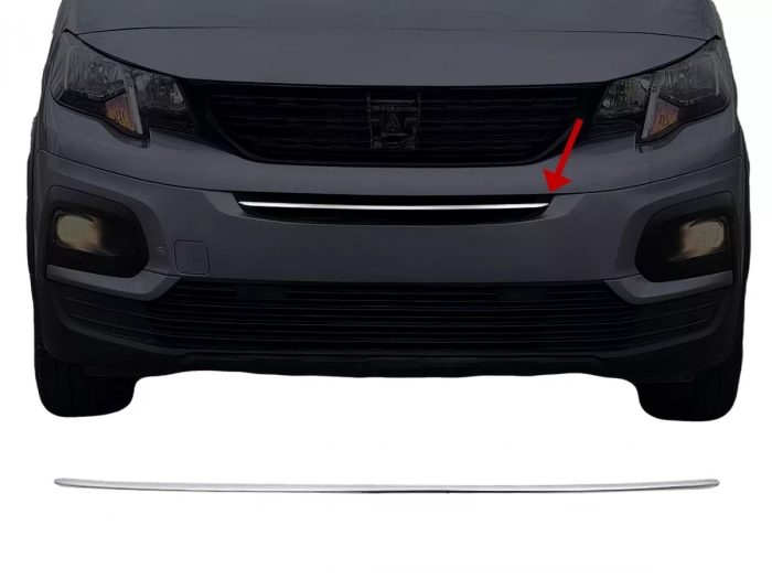 Хром на передній бампер Peugeot Rifter (18-) 1