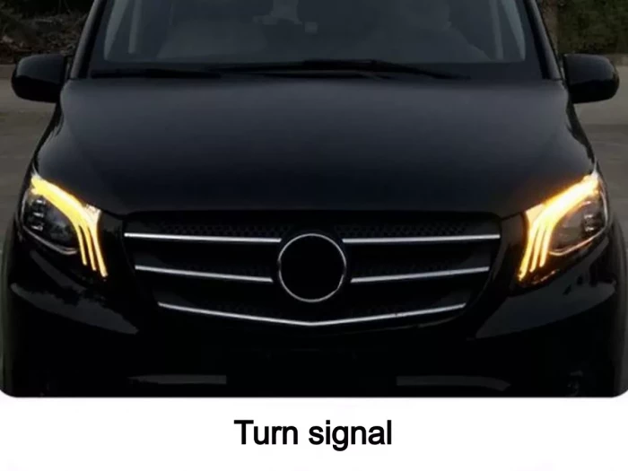 Фары передние Mercedes Vito III W447 (14-) - Led Maybach стиль 7