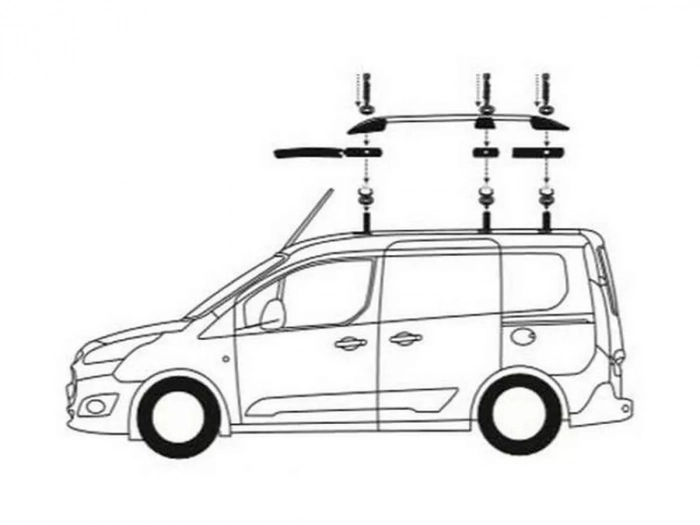 Рейлинги Ford Connect II (14-22) короткая база - Elegance (серебряные) 8