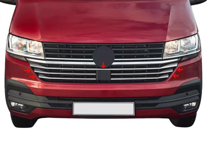 Хром накладки на решётку бампера VW T6.1 (19-23) 5