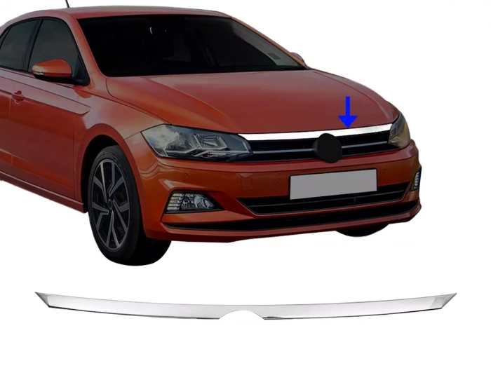Хром накладка на решітку VW Polo VI (AW; 17-) - верхня 1
