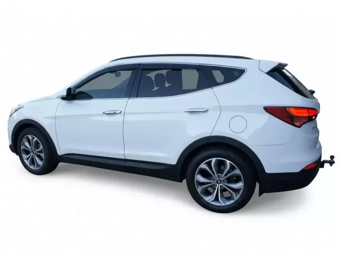 Дефлекторы окон Hyundai Santa Fe IV (TM; 19-23) - Hic (с хром молдингом) 2