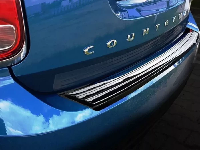Накладка на задний бампер Mini Countryman II (F60; 17-20) - Avisa (стальная) 3