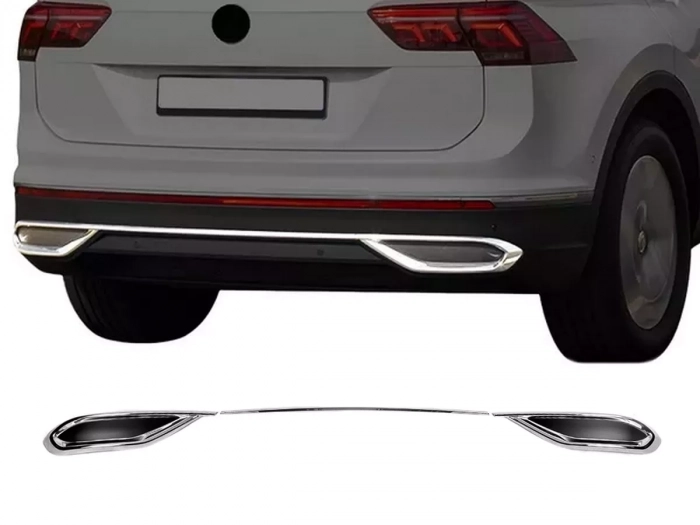 Хром імітатори насадок дифузора VW Tiguan II (20-23) - Carmos 1