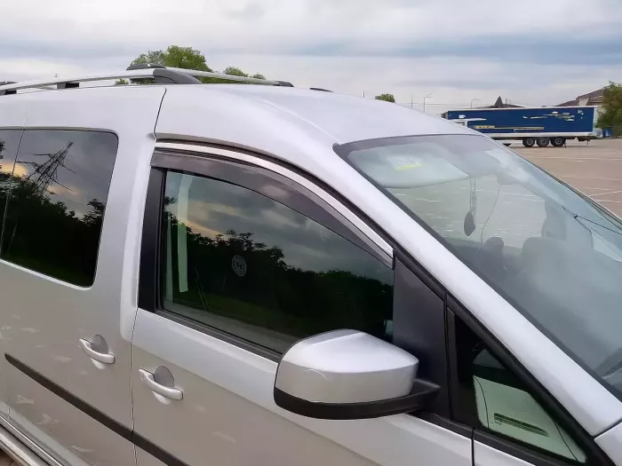 Дефлекторы окон VW Caddy III (2K; 04-20) - Niken (хром молдинг) 5