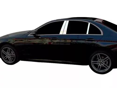 Хром молдинги дверных стоек Mercedes E W213 (20-23) Sedan 1