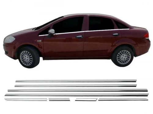 Хром нижні молдинги вікон Fiat Linea (07-18) - Omsa Line 1