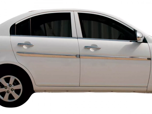 Хром нижні молдинги вікон Hyundai Accent III (MC; 06-10) Sedan - Omsa Line 5