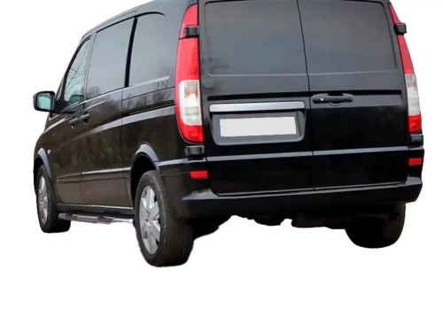 Хром накладка над номером Mercedes Vito W639 (03-14) 2-двері - Omsa (без напису) 4