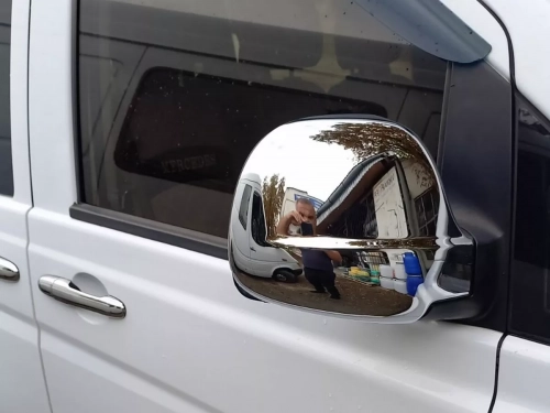 Хром накладки на дзеркала Mercedes Vito W639 (03-10) - Carmos (нержавійка) 3