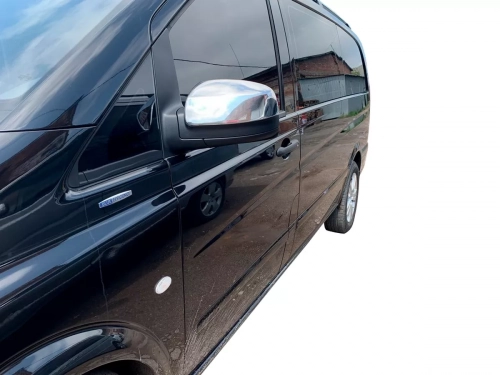Хром накладки на дзеркала Mercedes Vito W639 (10-14) рестайлінг - Omsa 4