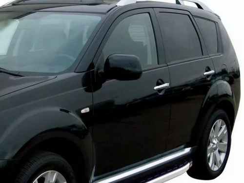 Хром накладки на ручки Mitsubishi Outlander II (XL; 07-12) - Omsa (без сенсорів) 4