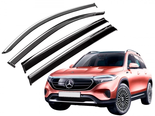 Дефлекторы окон Mercedes EQB I (X243; 21-) - Niken (с хром молдингом) 1