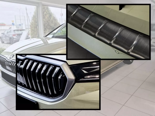 Накладка на задній бампер Skoda Superb IV (3Y; 24-) Універсал - Avisa (графітова) 7