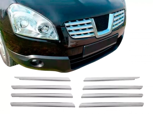 Хром накладки на решётку Nissan Qashqai I (J10; 07-09) - Omsa 1