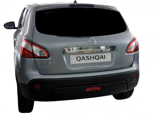 Хром накладки над номером Nissan Qashqai I / +2 (J10; 07-13) - Omsa (без кнопки) 4