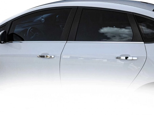 Хром нижні молдинги вікон Opel Astra H (04-14) Sedan - Omsa 5
