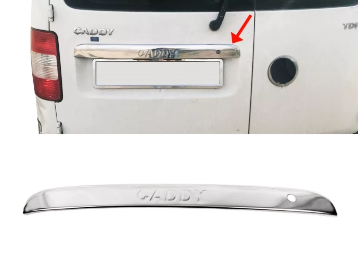 Хром накладка над номером VW Caddy III (2K; 04-20) 2 двері – з написом 1