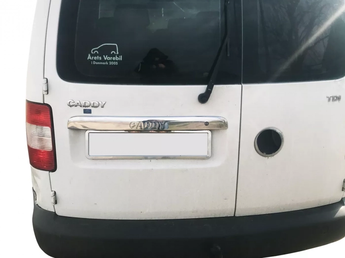 Хром накладка над номером VW Caddy III (2K; 04-20) 2 двері – з написом 4