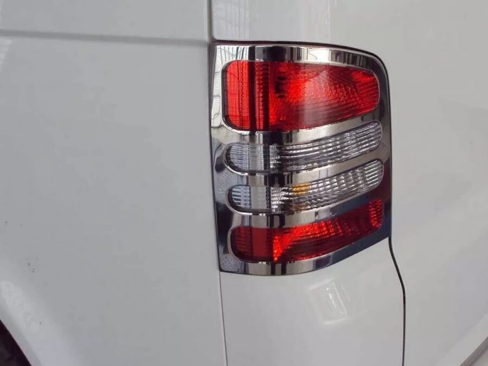 Хром накладки на задние фонари VW T5 (03-15) подъёмная дверь - Omsa 5