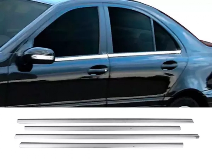 Хром нижні молдинги вікон Mercedes C W203 (00-07) Sedan - Omsa 1