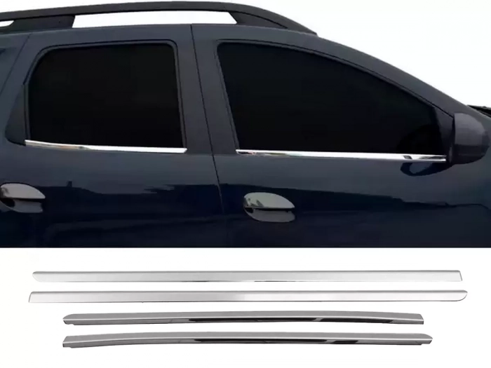 Хром нижні молдинги вікон Dacia Duster II (HM; 18-24) - Omsa 1