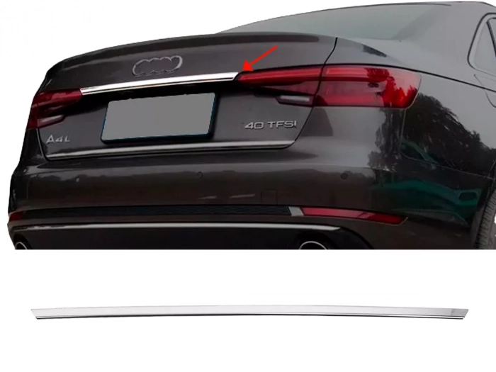 Хром накладка над номером Audi A4 B9 (16-23) Sedan - Omsa 1