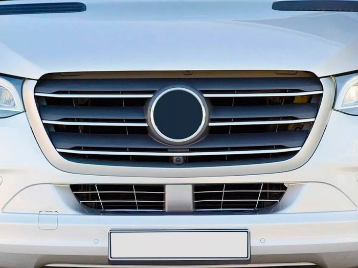 Хром накладки на решітку Mercedes Sprinter W907 (19-) - Omsa (вузькі) 5