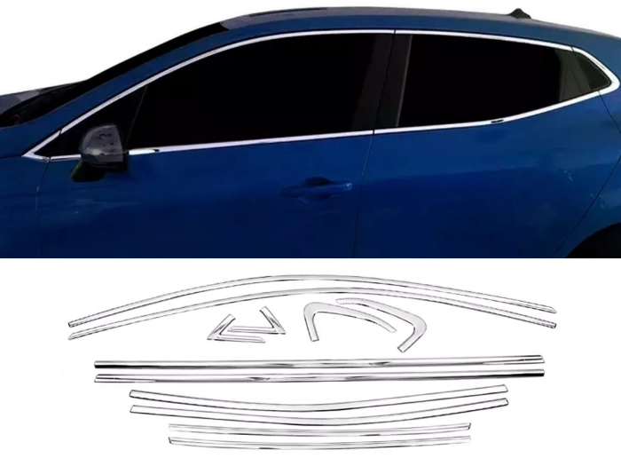 Хром молдинги вікон Renault Clio V (19-) - Omsa (повні) 1