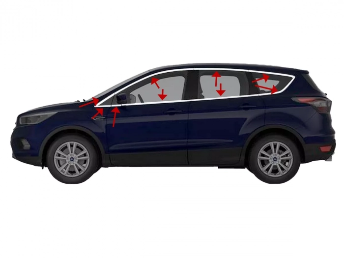 Хром повні молдинги вікон Ford Kuga II (13-19) 1
