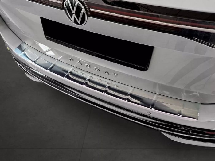 Накладка на задній бампер VW Passat B9 (3J; 23-) Універсал - Avisa (срібна) 6