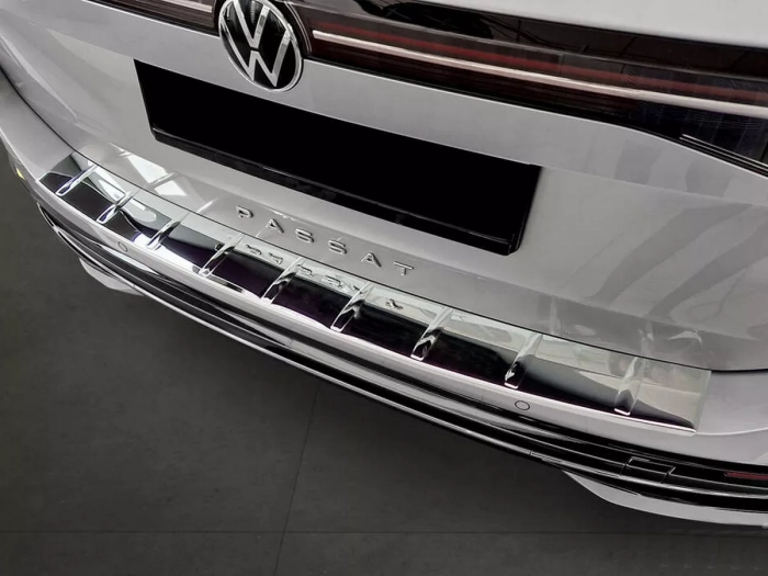 Накладка на задній бампер VW Passat B9 (3J; 23-) Універсал - Avisa (хром) 6