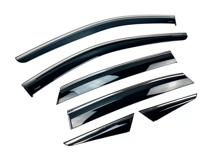 Вітровики Nissan Qashqai III (J12; 21-) - Hawk (з хром молдингом) 6 шт 2