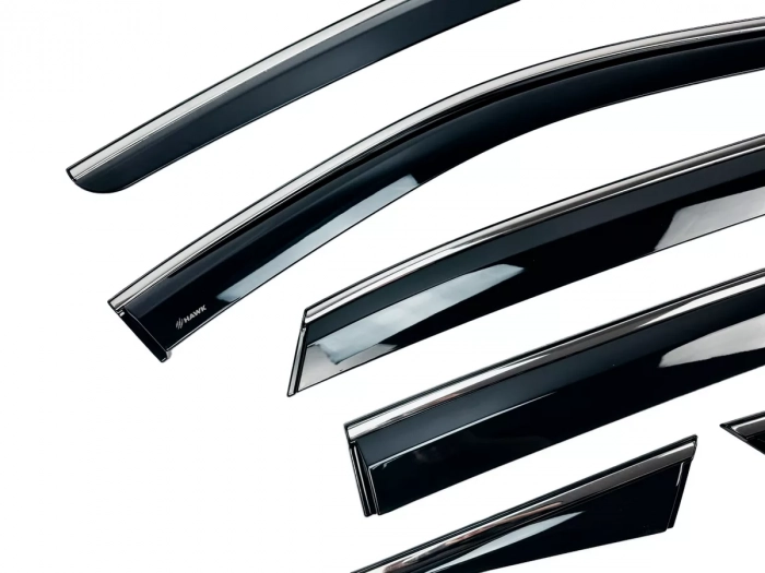 Вітровики Nissan Qashqai III (J12; 21-) - Hawk (з хром молдингом) 6 шт 3