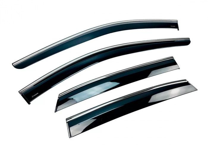 Вітровики Nissan Qashqai III (J12; 21-) - Hawk (з хром молдингом) 4 шт 2