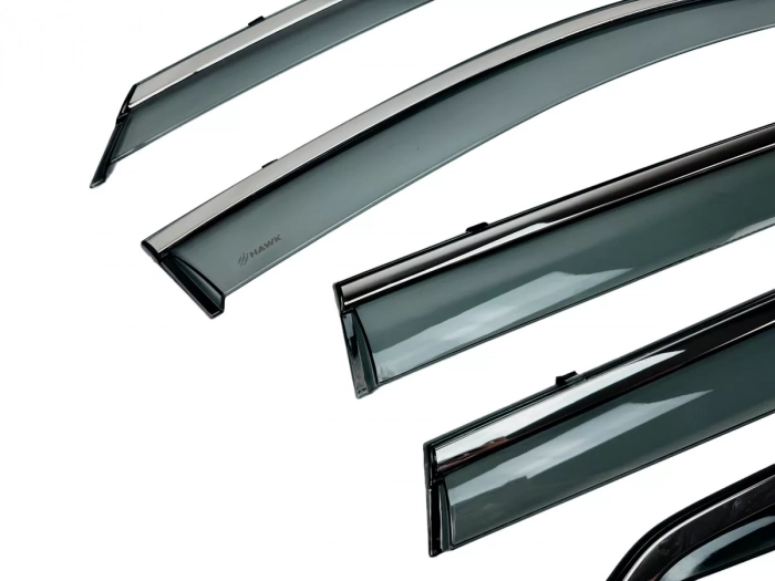 Вітровики Nissan X-Trail IV / Roque (T33; 22-) - Hawk (з хром молдингом) 6 шт 2