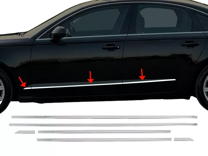 Хром молдинги дверні Audi A6 C7 (11-18) - Omsa 1