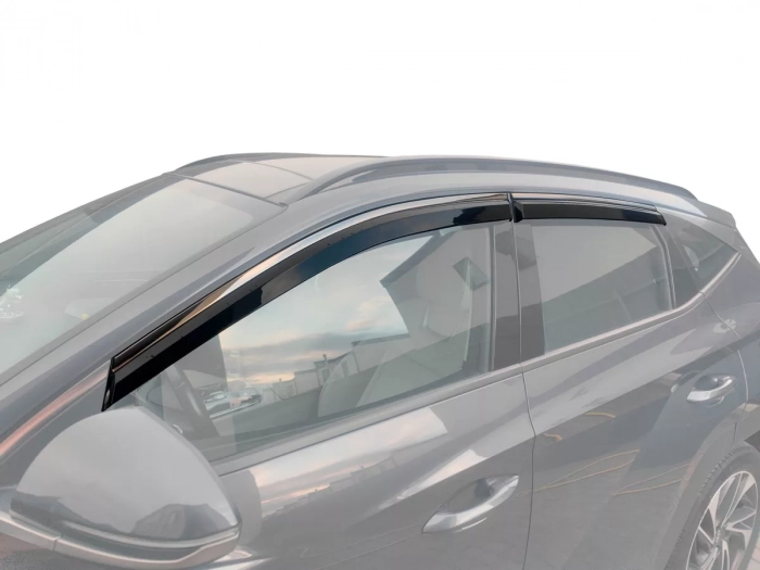 Дефлектори вікон Hyundai Tucson IV (NX4; 21-) SWB Short - Hawk (з хром молдингом) 1