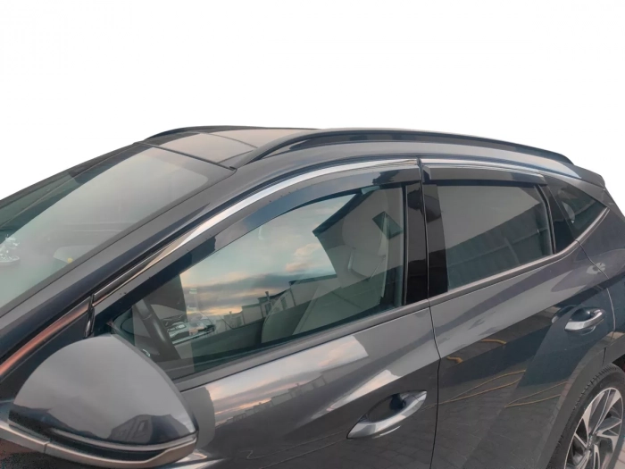Дефлектори вікон Hyundai Tucson IV (NX4; 21-) SWB Short - Hawk (з хром молдингом) 6