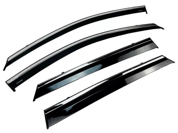 Дефлектори вікон Hyundai Tucson IV (NX4; 21-) LWB Long - Hawk (з хром молдингом) 1