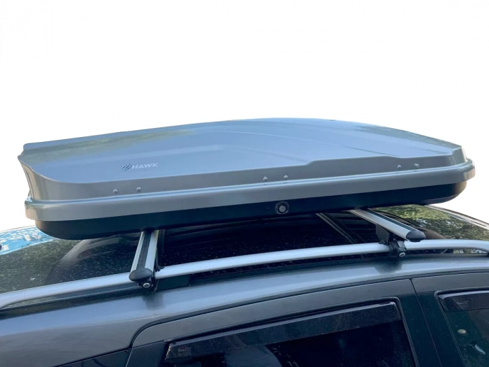 Автобокс на дах двосторонній сірий - HAWK 450 літрів 6