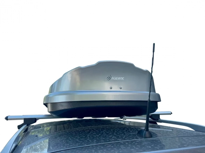 Автобокс на дах двосторонній сірий - HAWK 450 літрів 8